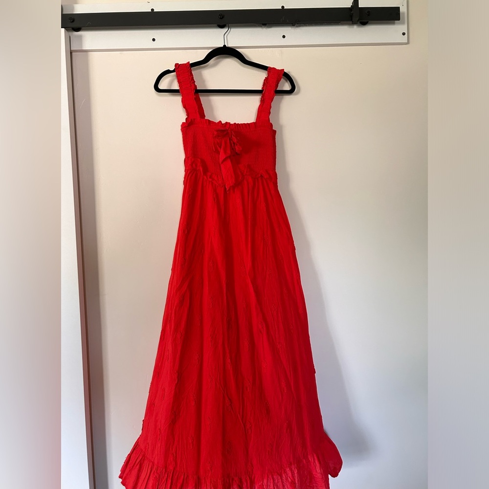 Farm Rio Red 3D Pineapple Maxi Dress